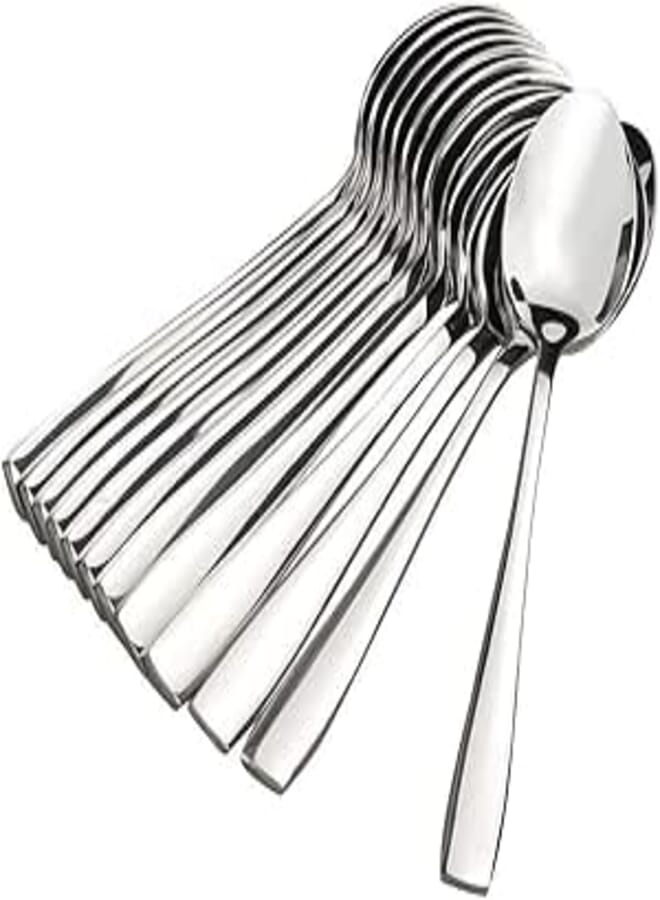 Parage Stainless Steel Dinner/Table Spoons, Length 16.5 cm, Set of 12, Silver