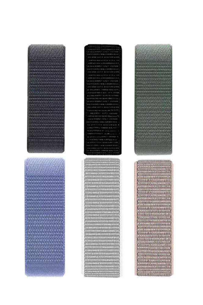 DKNG 6 PCS Nylon Replacement Wristband for Apple iWatch Series11 10 46mm, Compatible with iWatch Band 42mm/44mm/45mm/46mm/49mm for iWatch Ultra Series 10 9 8 SE 7 6 5 4 3 2 1 Dark Ink/Deep Black/Grass Green/Light Blue Purple/Seashell Color/Sand Pink - Image 2