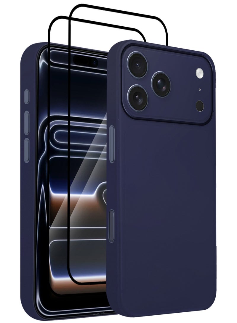 CATANES 3 Packs Air Skin Case Cover for Apple iPhone 17 Pro  - Sturdy Back Cover - Durable Thin Case - Drop Protection Cover with Two 3D Screen Protector - Blue - Image 1