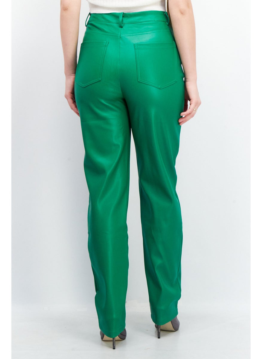 Reserved - Women Regular Fit Plain Pants, Green - Image 1