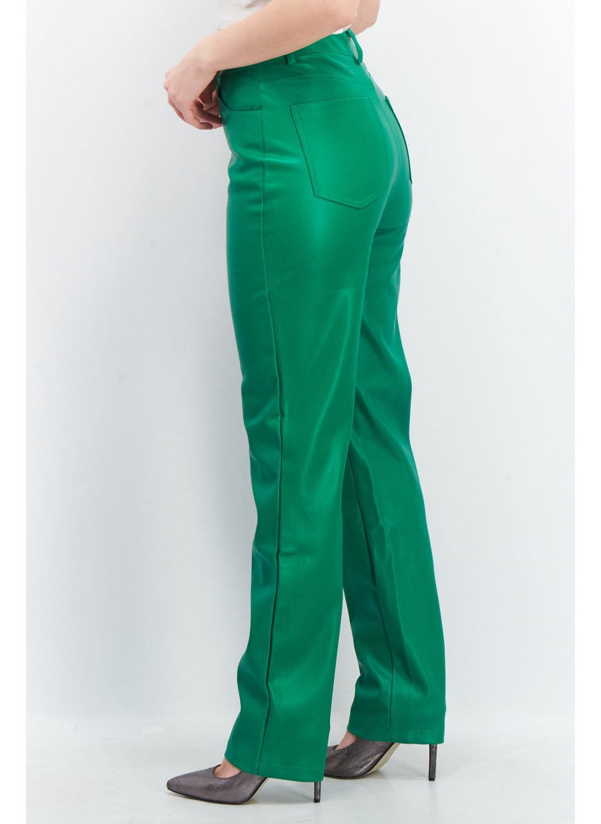Reserved - Women Regular Fit Plain Pants, Green - Image 1