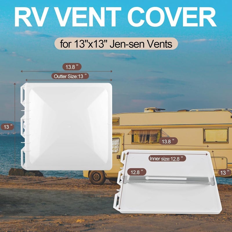 Wadoy RV Camper Vent Cover/Lid for Jensen Metal RV Roof Vents - Image 2