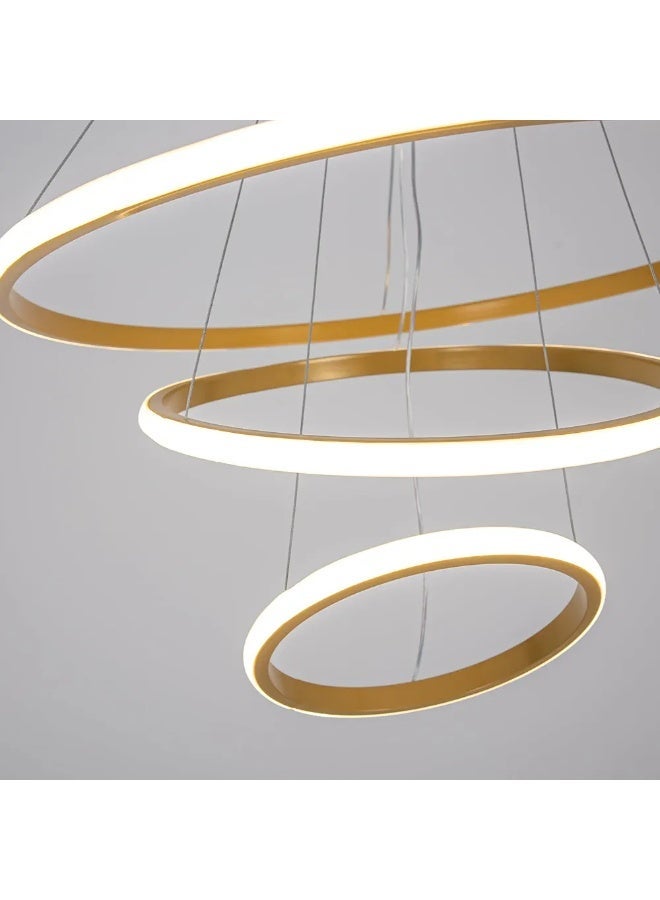 LED chandelier with 3 LED lights, remote control, gold color - Image 2