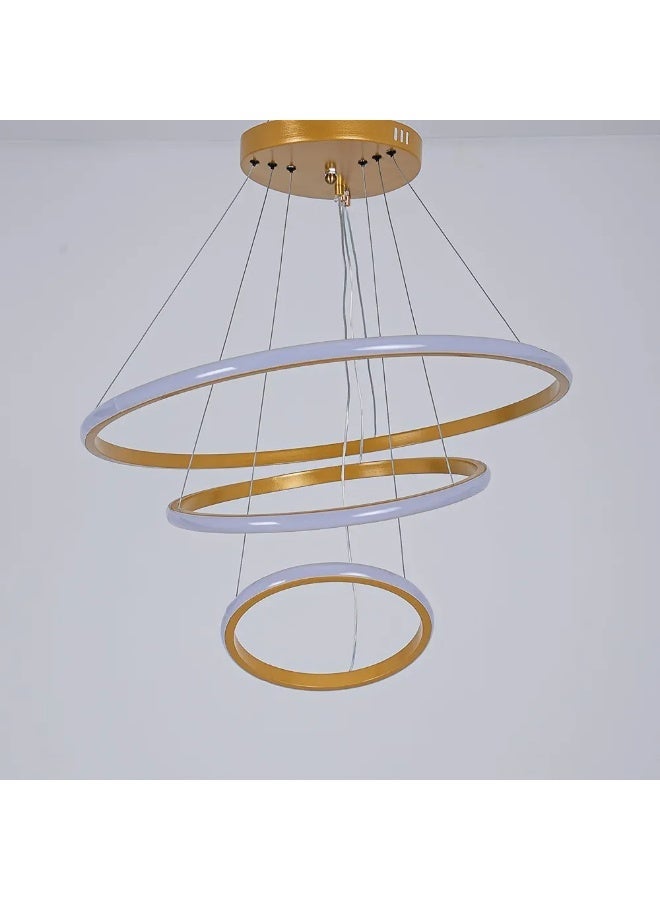 LED chandelier with 3 LED lights, remote control, gold color - Image 3