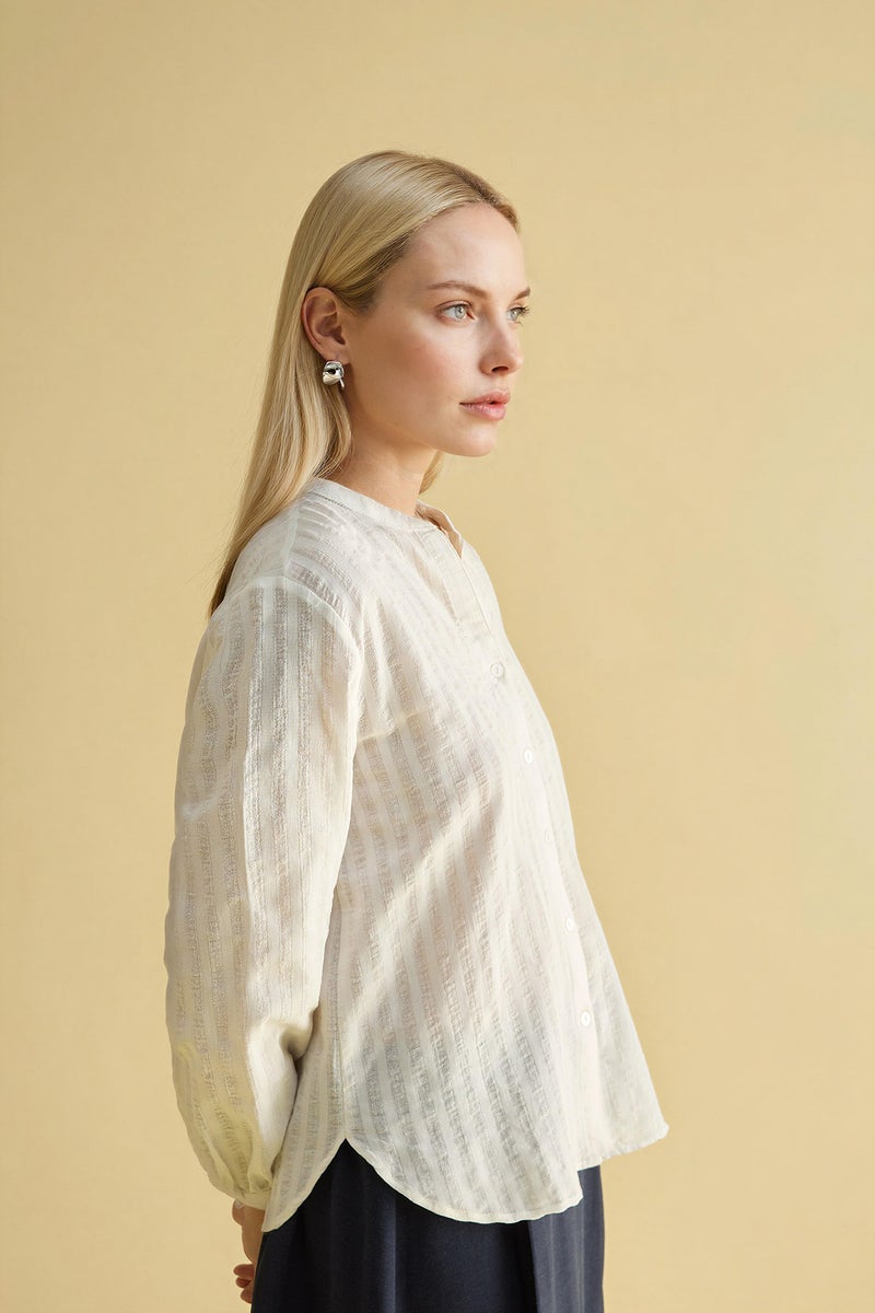 ديفاكتو قميص كم طويل قطن قصة عادية - Image 3