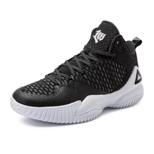 PEAK High Top Mens Basketball Shoes Lou Williams Streetball Master Breathable Outdoor Sneakers Cushioning Shoes for Fitness Black - Image 1