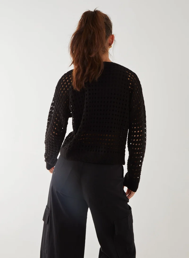 Pink Vanilla Crochet Knitted Sweater