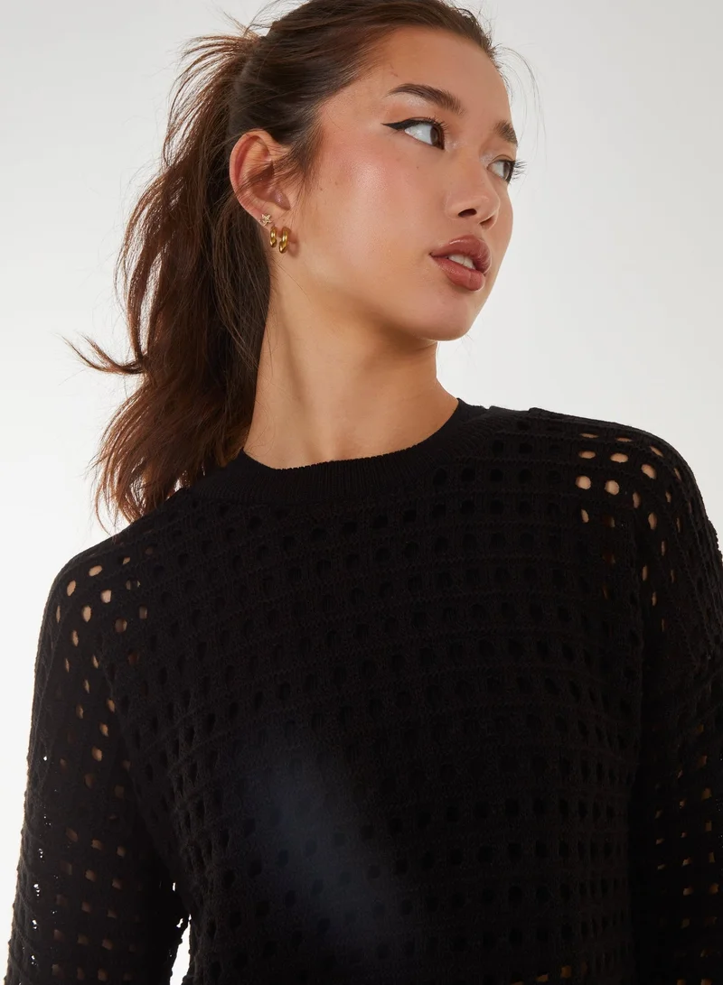 Pink Vanilla  Crochet Knitted Sweater for Women | Best Price UAE