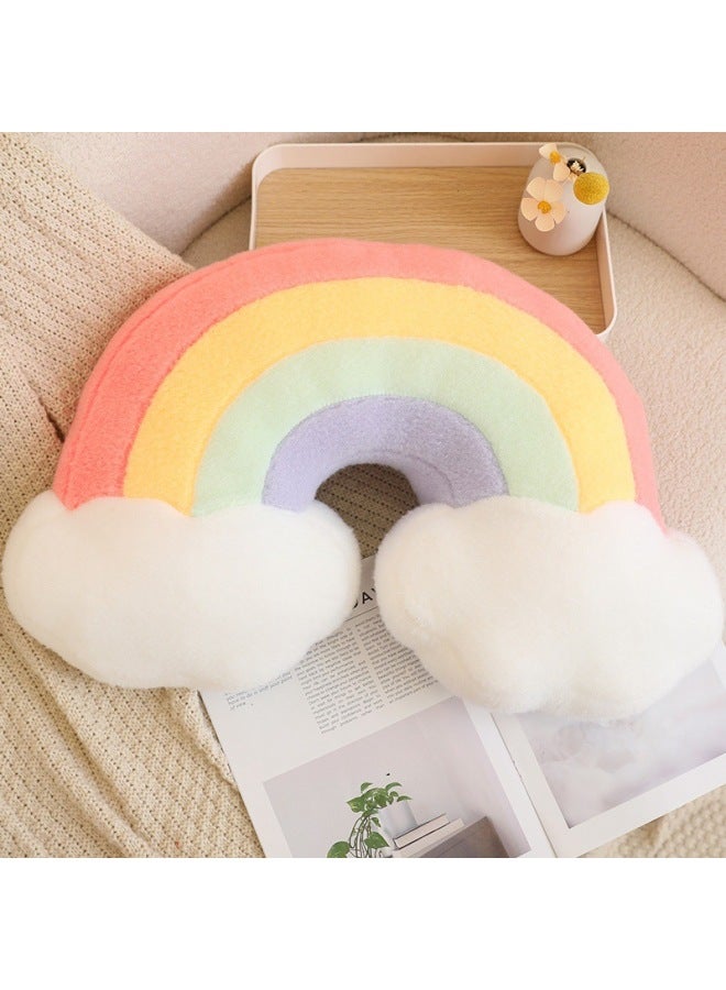 Rainbow Pillow Star Cushion Living Room Sofa Cushion Office Nap Pillow Car Cushion Girly Heart Wholesale-Specifications:Red Rainbow -50cm-Color:See Details  - Image 1