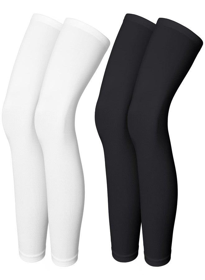 Skylety Compression Leg Sleeve Full Length Leg Sleeves Sports Cycling for Men Women, Running, Basketball(M,Black and White) - Image 1