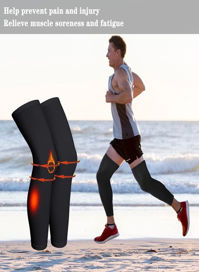 Skylety Compression Leg Sleeve Full Length Leg Sleeves Sports Cycling for Men Women, Running, Basketball(M,Black and White) - Image 5