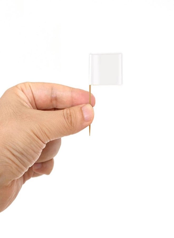 DELIGHTBOX White Flag Toothpicks (100) (White) - Image 3