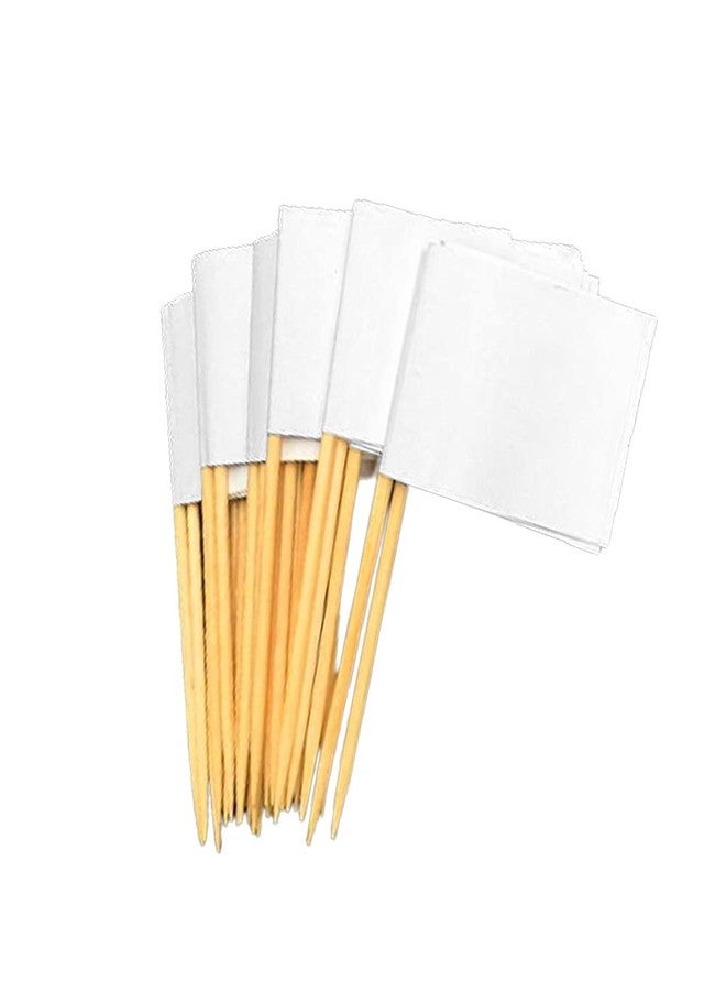 DELIGHTBOX White Flag Toothpicks (100) (White) - Image 1