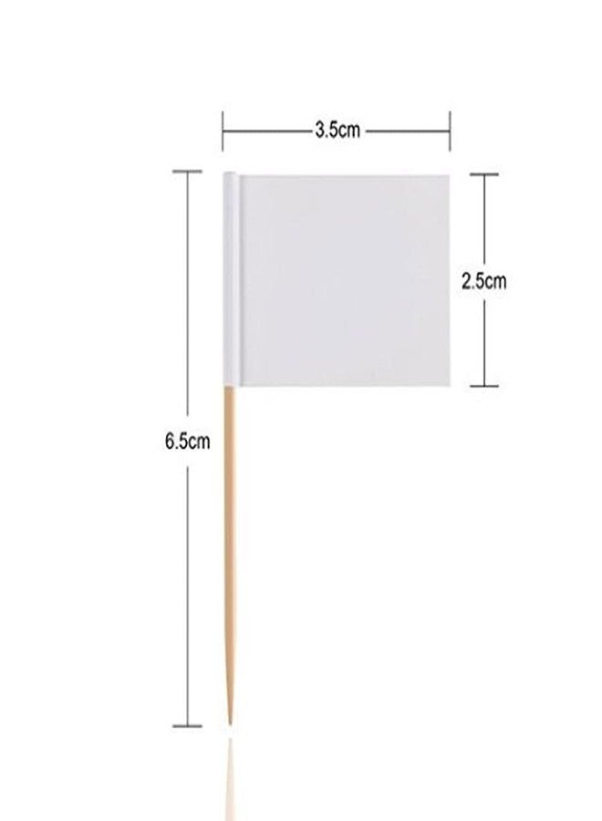DELIGHTBOX White Flag Toothpicks (100) (White) - Image 2