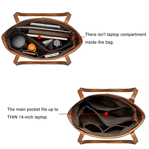S-ZONE Vintage Genuine Leather Tote Shoulder Bag Handbag Big Large Capacity 2.0 - Image 5