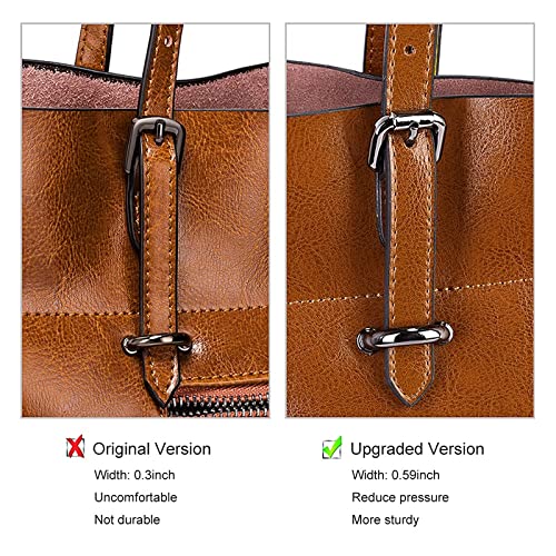 S-ZONE Vintage Genuine Leather Tote Shoulder Bag Handbag Big Large Capacity 2.0 - Image 3