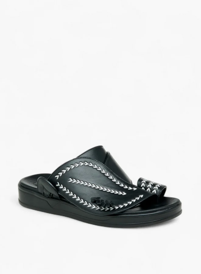 LBL by Shoexpress Embroidered Slip-On Arabic Sandals with Toe Loop