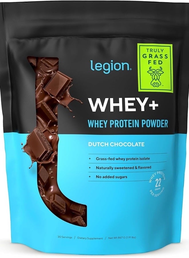 Legion بودرة بروتين واي + واي شوكولاتة عزل من حليب الأبقار المرعى - غير معدلة وراثياً، خالية من اللاكتوز، خالية من السكر، عزل بروتين واي طبيعي 30 حصة - Image 1