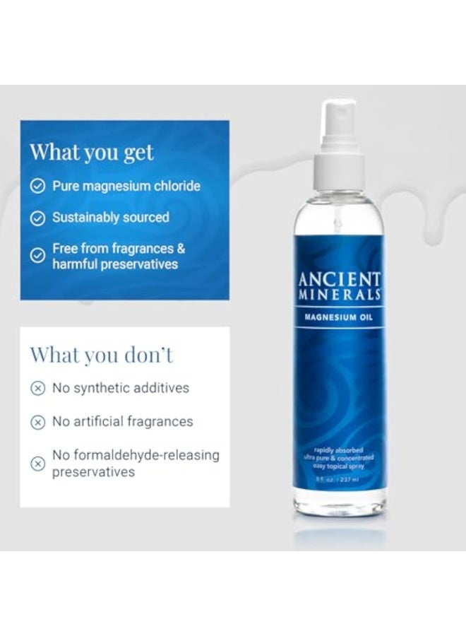 Ancient Minerals Magnesium Oil Spray - 4fl oz High-Concentration Topical Spray, Genuine Zechstein Magnesium Chloride for Skin Absorption​ - Image 5