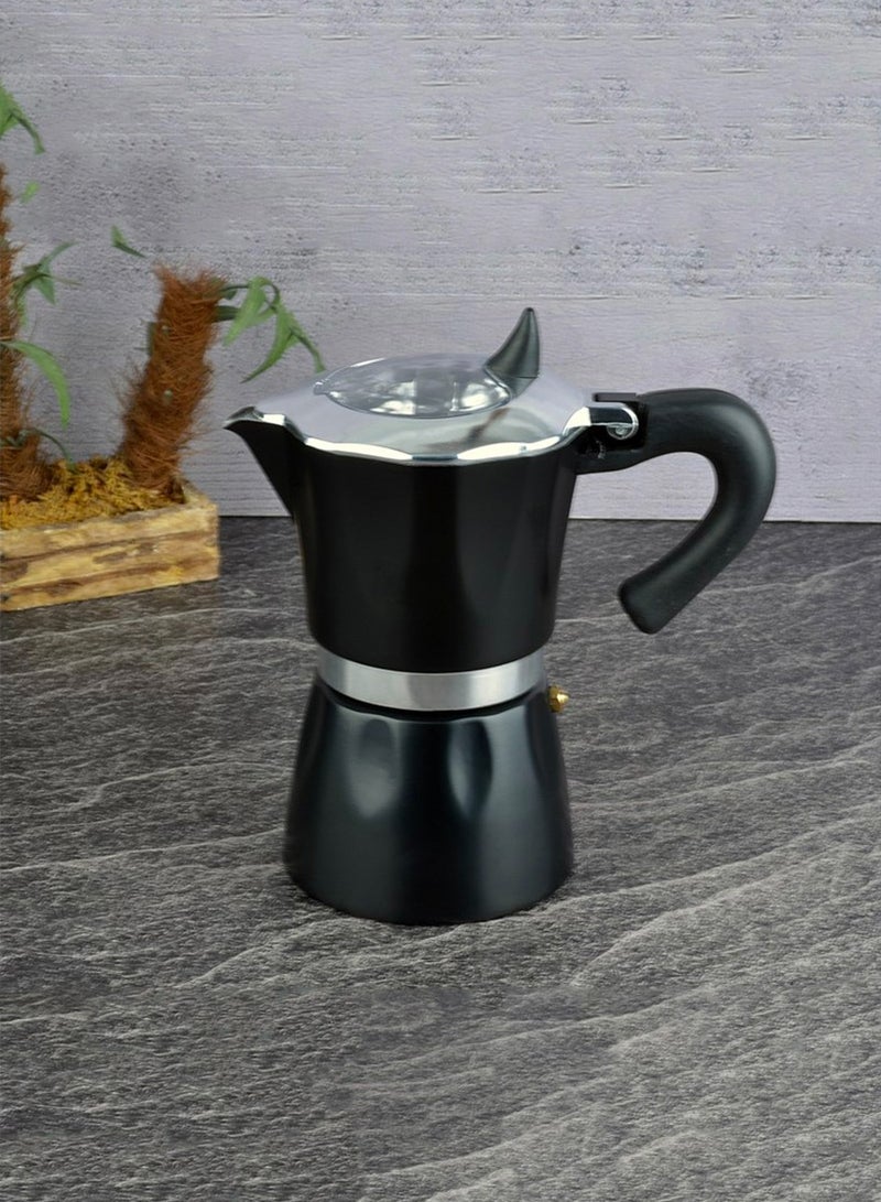 Moka Coffee Pot 6 Cups Black