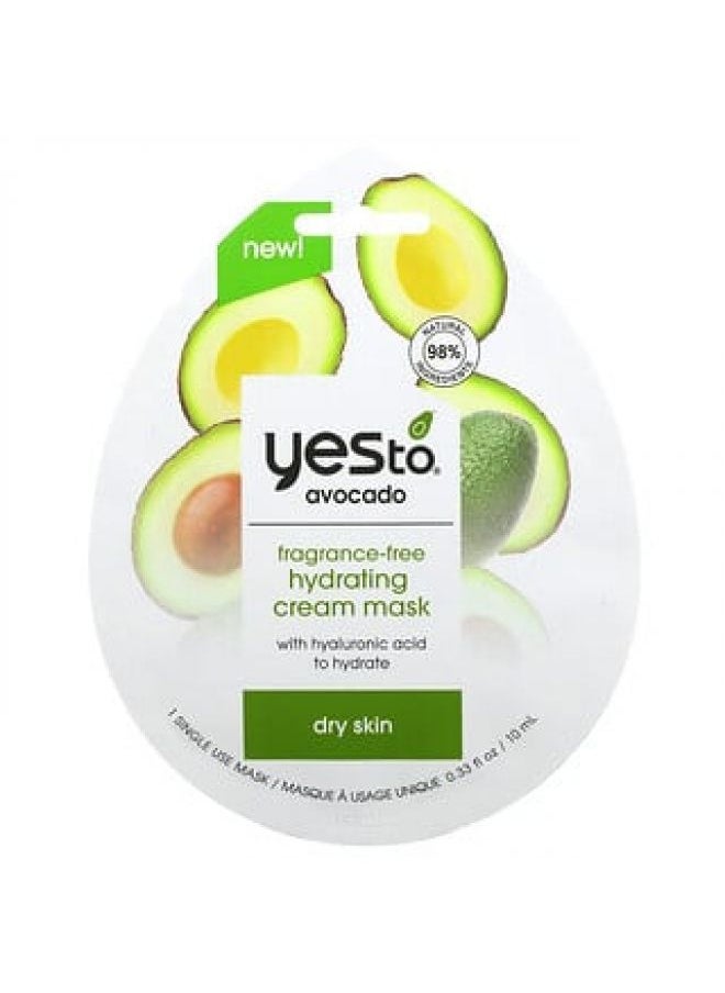 Yes To Yes To Avocado Hydrating Cream Beauty Mask Fragrance-Free 1 Sheet 0.33 fl oz (10 ml) 