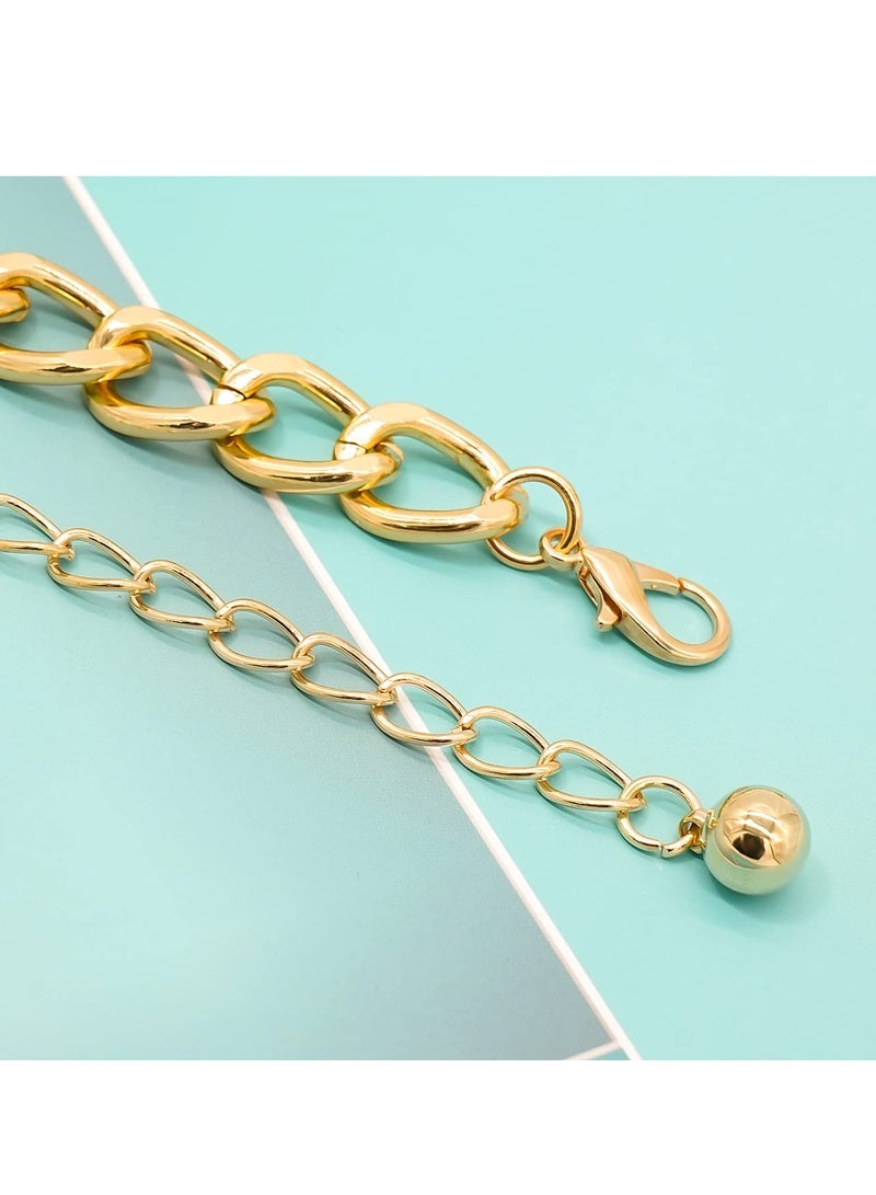 Barakah Multilayer Crystal Chain Belts for Women Girls, Layered Rhinestones Metal Waist Chain Belly Chain, Adjustable Gold Metal Waist Chain Multilayer Chain Belts for Jeans Dress (S) - Image 3