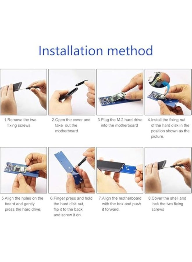 Aluminum M.2 NVMe SSD Enclosure - USB 3.1 Gen2 to NGFF PCIe M-Key Adapter Case - Type-C External Solid State Drive - Image 3