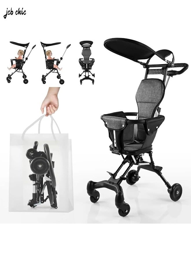 JCB CHIC 2-in-1 Lightweight Foldable Baby Stroller，Portable Travel Stroller for Airplane with Mini Umbrella,Lightweight and Compact Stroller with 360° Two-Way Rotational Seat，Toddler Coast Rider Stroller with One Hand Easy Fold - Image 1
