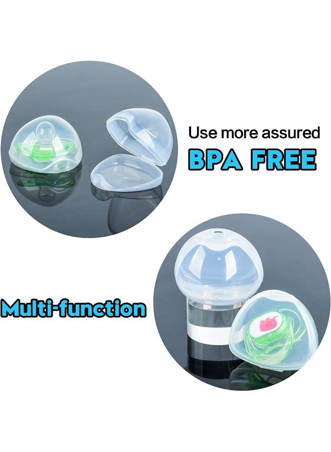 ECVV Dummy Case, 5 Pack Transparent Pacifier Soother Pod Holder Box for Kids, Storage Nipple Shield Safe BPA-Free Travel and Home - Image 5