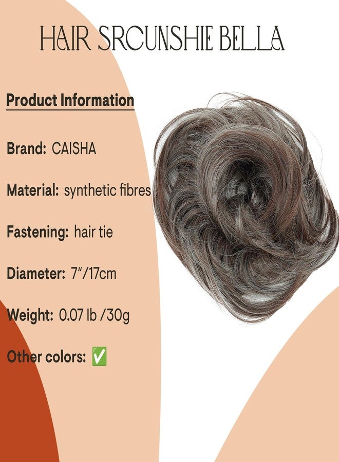 CAISHA Synthetic Fiber Hairpiece Scrunchie Scrunchy Updo Slightly Wavy Gray Brown Mix G24B - Image 2