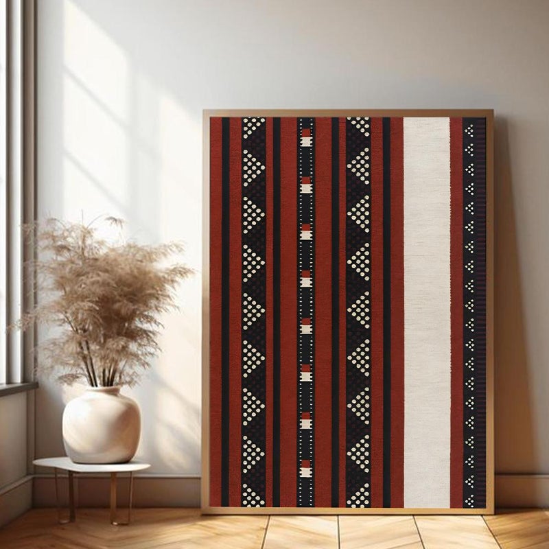 ماركتنا لوحة قماشية بتصميم الفن النجدي مع برواز مجوف مقاس (40×60) قطعة واحدة - Image 1