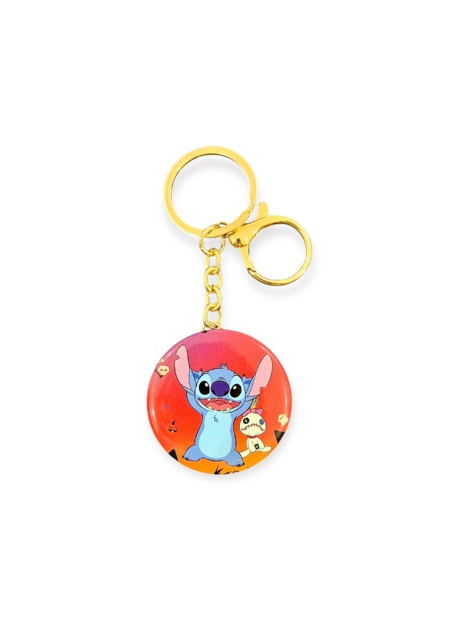 Cute Cartoon Character Keychain – Colorful Round Design for Keys & Bags