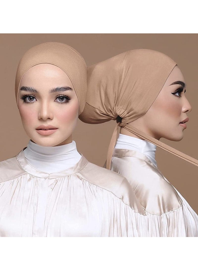 SYOSI Women Under Scarf Hat Hijab Cap Under Scarf Hijab Cap with Tie-Back Closure - Image 5