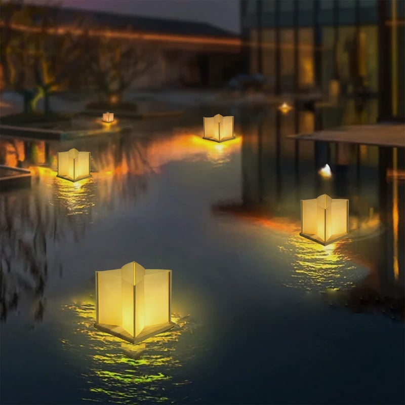 FuHigh 10Pack 6â€Paper Floating Candle Lantern,Wooden Water Lanterns with Candles,Outdoor Patio Decor for Pool Parties,Wedding,Memorials,Garden (10Lanterns with Candles) - Image 5
