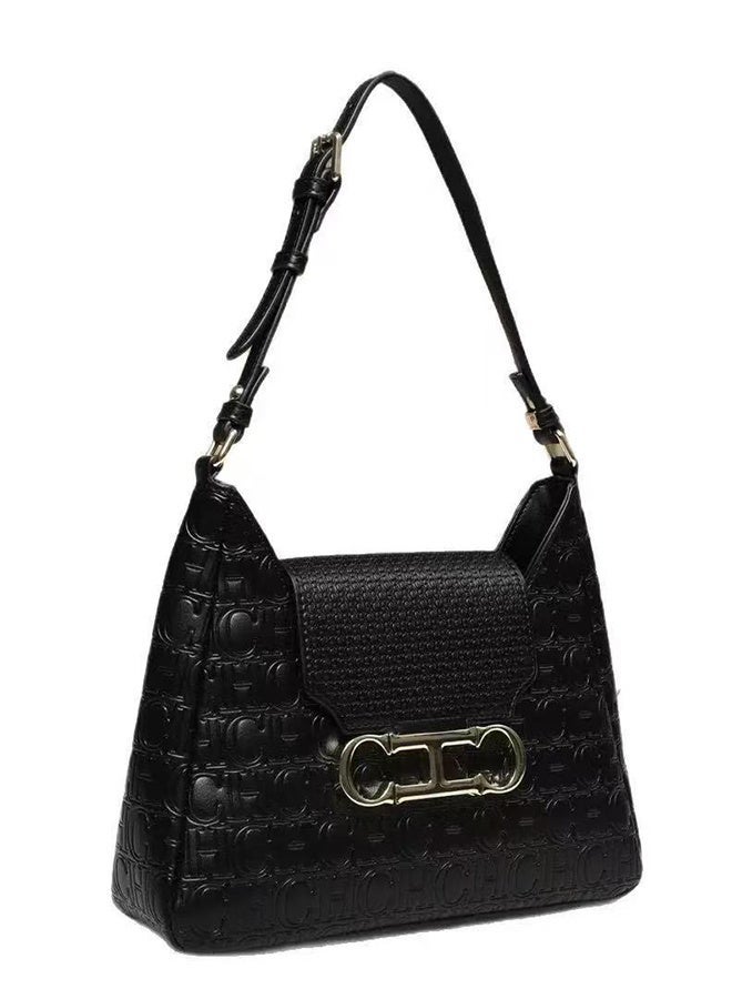 CH CH CHCH Classic Fashion Women's Underarm Bag Shoulder Bag Black - Image 2