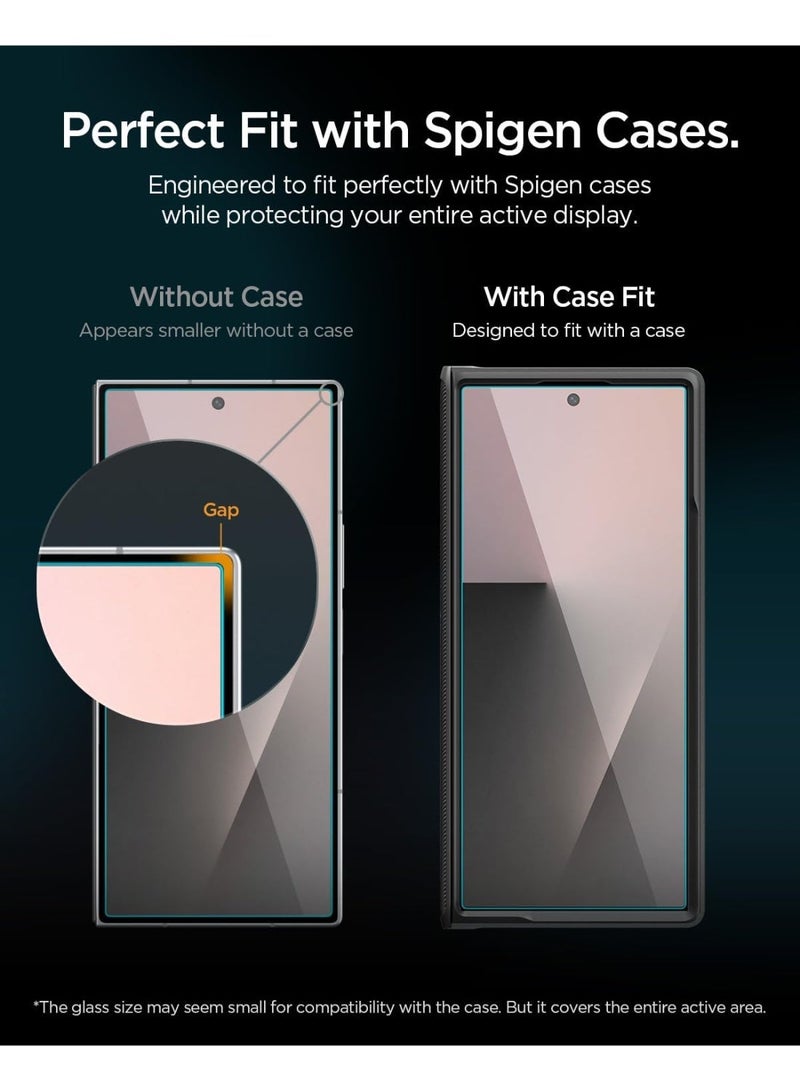 Spigen GLAStR EZ-Fit PRO Samsung Galaxy Z Fold 8 ULTRA Screen Protector | Z Fold 7 Front Screen Premium Tempered Glass Auto Align [2 PACK] - Image 4