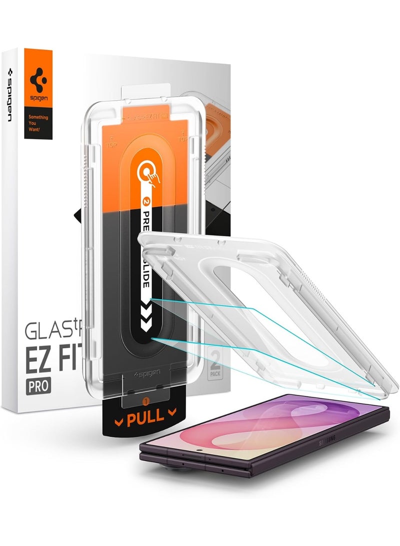Spigen GLAStR EZ-Fit PRO Samsung Galaxy Z Fold 8 ULTRA Screen Protector | Z Fold 7 Front Screen Premium Tempered Glass Auto Align [2 PACK] - Image 1