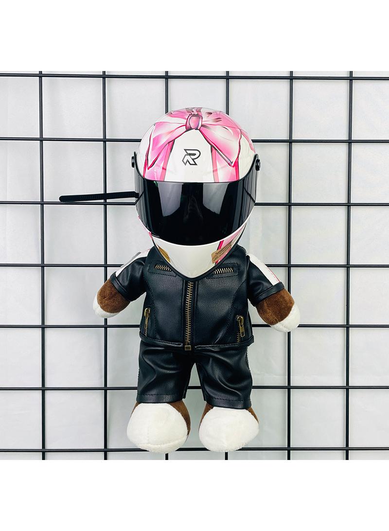 Y&D Mini Style Full Face Plush Toy Helmet Motorcycle Lover’s Small Racing Crash Helmet Souvenir Ornament Desk Decorator Motorsport Fans Gift 30cm  - Image 1
