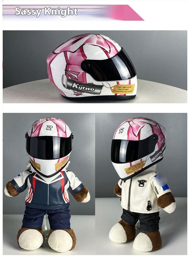 Y&D Mini Style Full Face Plush Toy Helmet Motorcycle Lover’s Small Racing Crash Helmet Souvenir Ornament Desk Decorator Motorsport Fans Gift 30cm  - Image 2