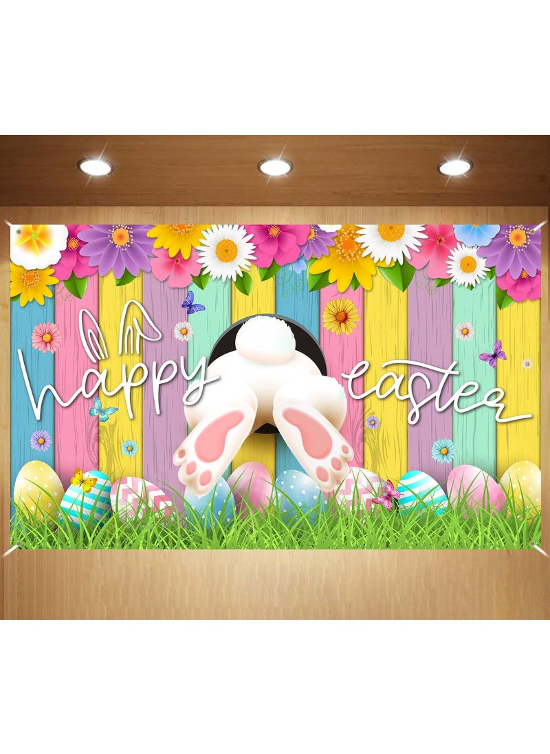 FARMNALL FARMNALL Easter Backdrop Bunny Egg Rabbit Photography Backdrop Easter Photo Decorations Photo Background Easter Grass Wall Decor 