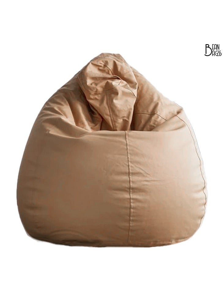 Jumbble PVC Beige Bean Bag Filled Multi Purpose Faux Leather Bean Bag - Image 1