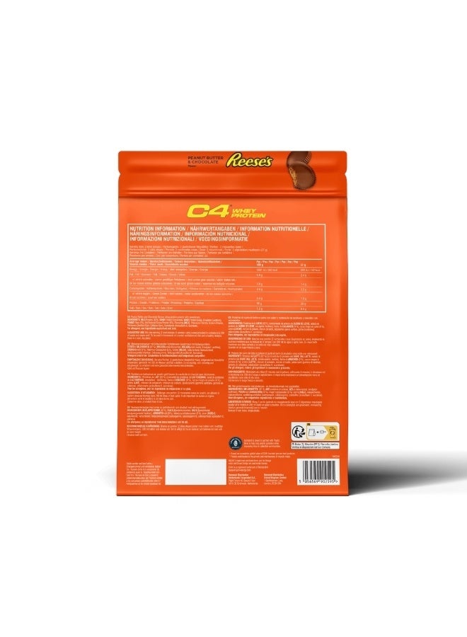 Cellucor C4 Whey Protein Powder – Reese's Peanut Butter Cup Flavor 25g Protein per Serving, 0g Added Sugar Whey Concentrate & Isolate Blend 814g 22 Servings - Image 2