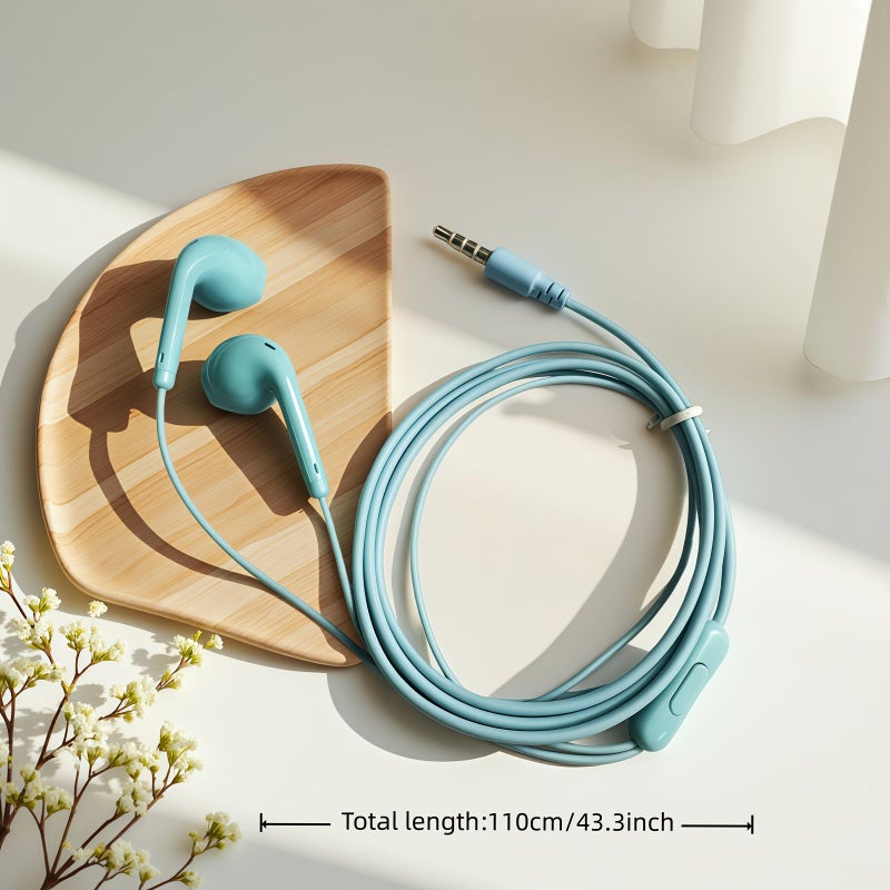 Black In Ear 3.5mm Wired Headset With HD Mic Active Noise Reduction Stereo Sound - Image 4