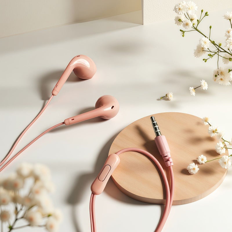 Black In Ear 3.5mm Wired Headset With HD Mic Active Noise Reduction Stereo Sound - Image 5