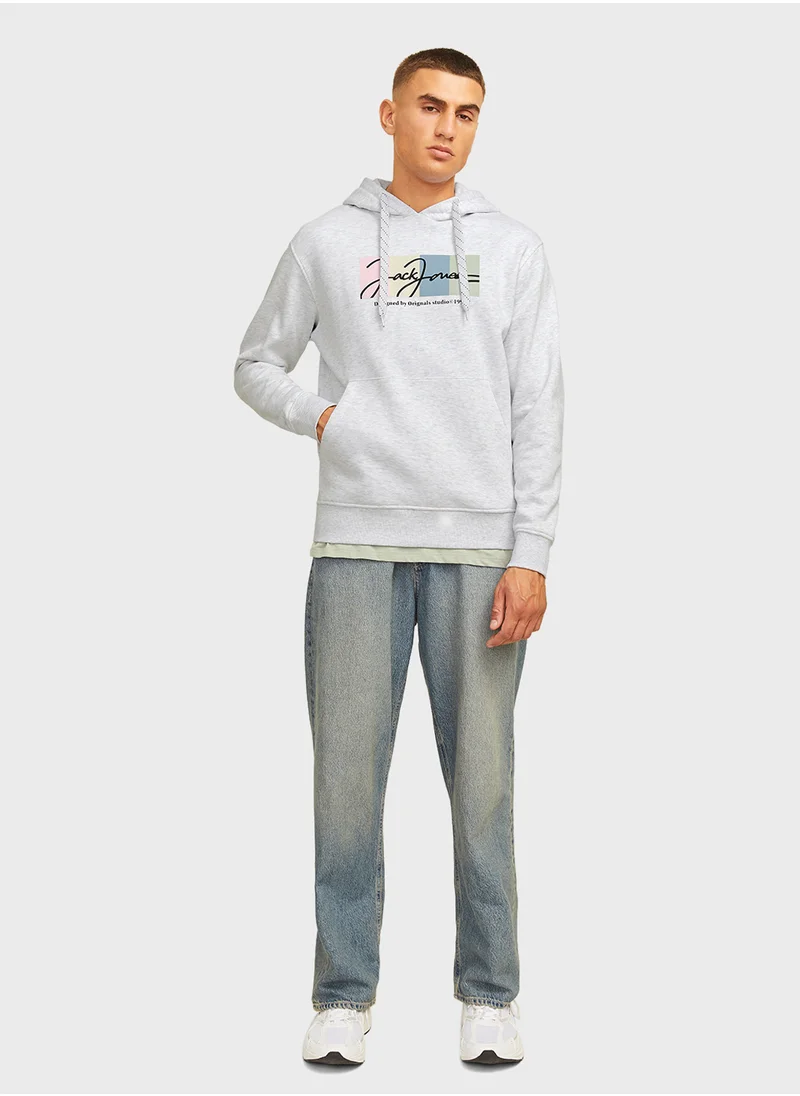 جاك اند جونز Jorportland Logo Hoodie