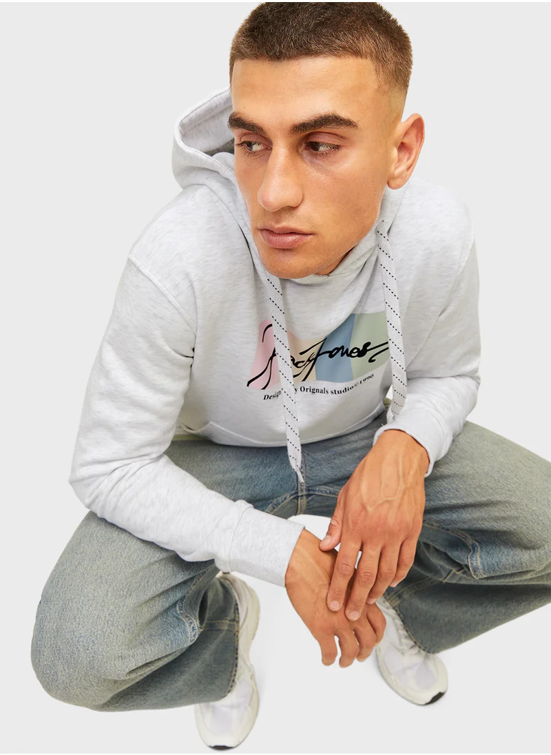 جاك اند جونز Jorportland Logo Hoodie