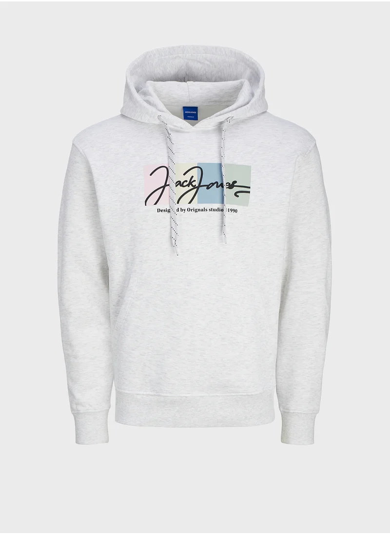 جاك اند جونز Jorportland Logo Hoodie