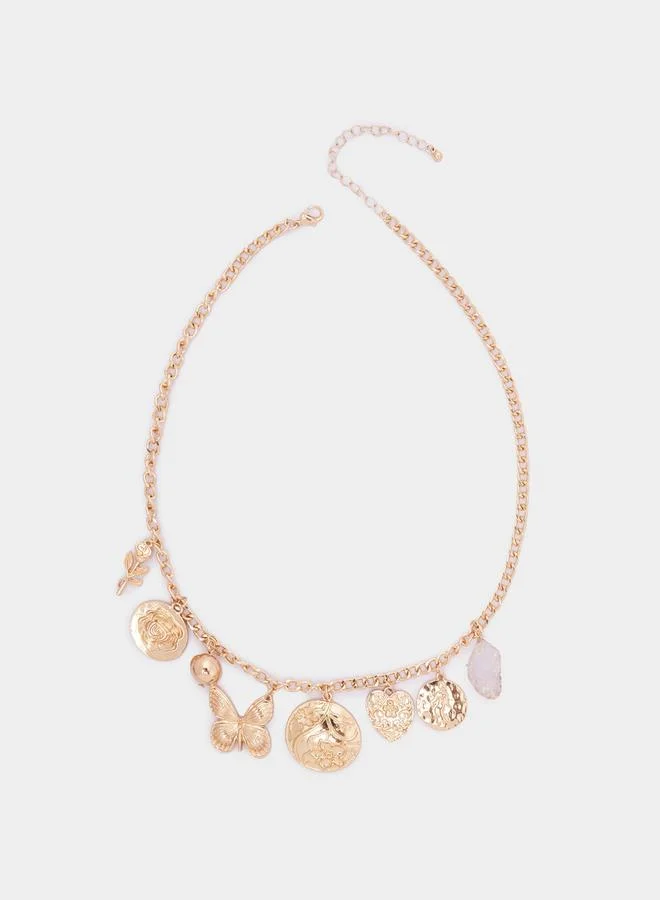 Styli Set of 2 - Textured Drop Accent Necklace