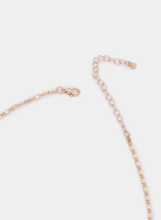 Styli Set of 2 - Textured Drop Accent Necklace