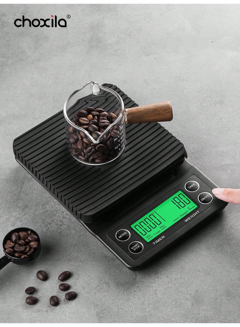 choxila V60 Set, 15Piece Coffee Drip Set With Tool Case, Size 2 Hand Drip Coffee Set, V02 Pout Over Coffee Set, Hand   Brewing Coffee Accessories Kit,The V02 Coffee Set includes a coffee dripper, a server, a coffee filter, a   grinder, a coffee tray, coffee cups, a digital scale, a coffee scoop, a thermometer, a spray bottle, a   cleaning cloth, a coffee mat, a portable storage box for coffee, filter papers, and a cleaning brush.  - Image 4